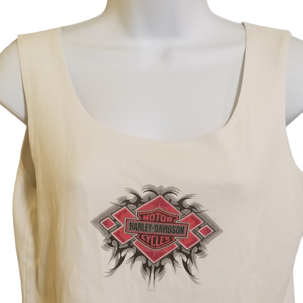 Harley Davidson Sleeveless Tank top L Womens Thrashed Destroyed Vintage Y2K